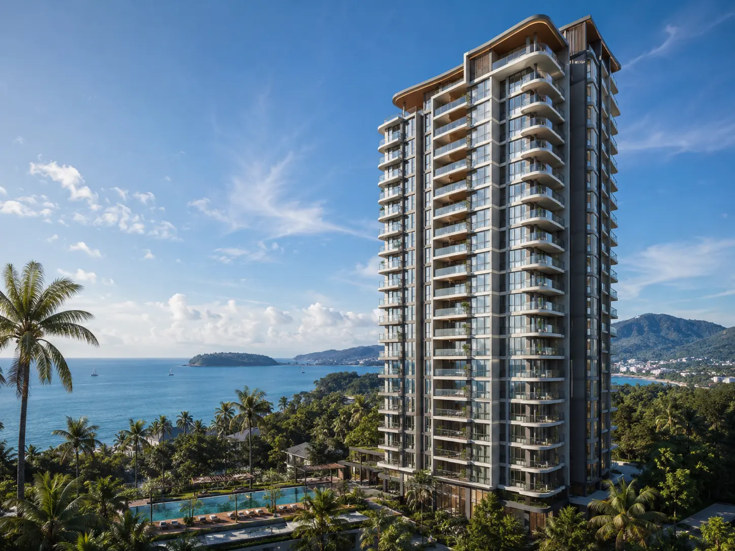 Demo exterior preview for Riverside Long-Stay Tower.